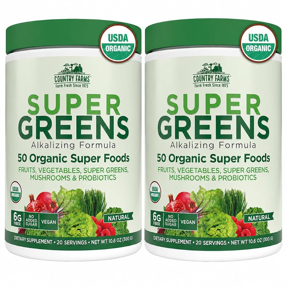 Country Farms Super Greens Natural Flavor, 50 Organic Super Foods