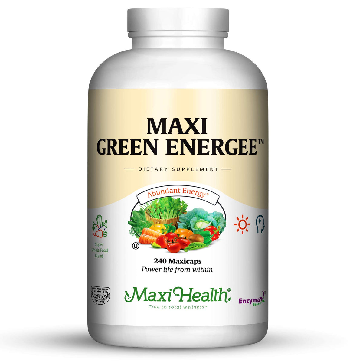 Maxi Health Super Greens Supplement for Energy & Immune Support - 240 Capsules