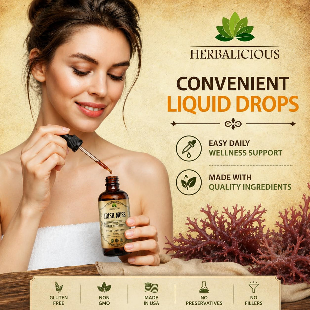 HERBALICIOUS Irish Sea Moss Raw Organic Drops - 2oz Bottle - image 2