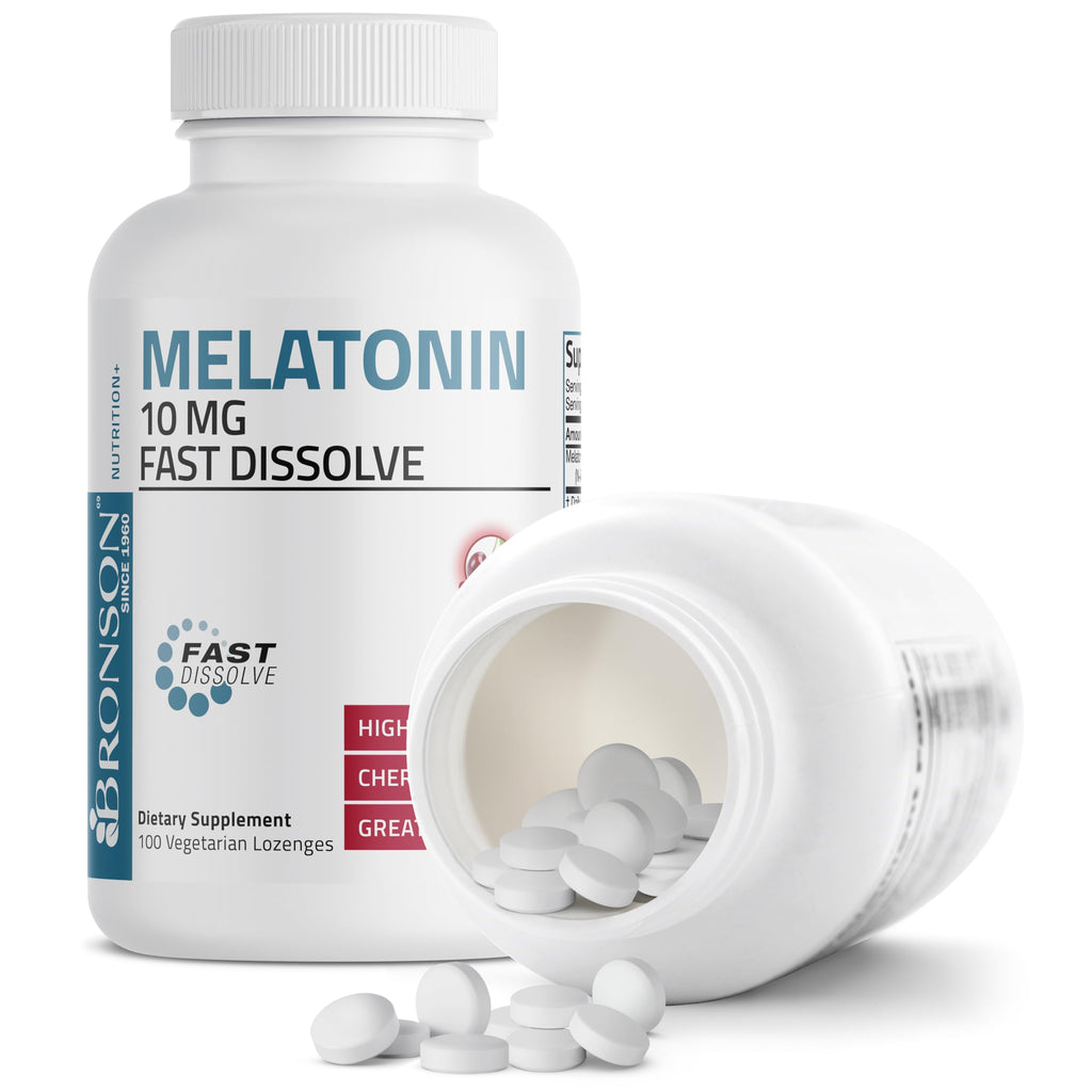 Bronson Melatonin 10mg Fast Dissolve Cherry Flavored Tablets