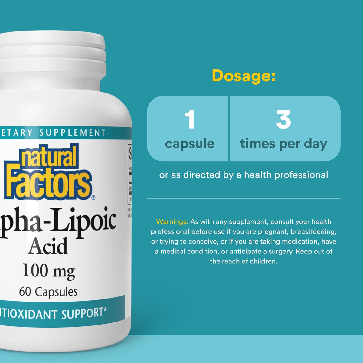 Natural Factors Alpha-Lipoic Acid 100 mg - 60 Capsules - image 3