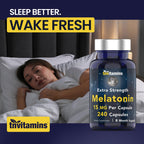 tnvitamins Melatonin 15 MG Sleep Support - 240 Capsules - image 3