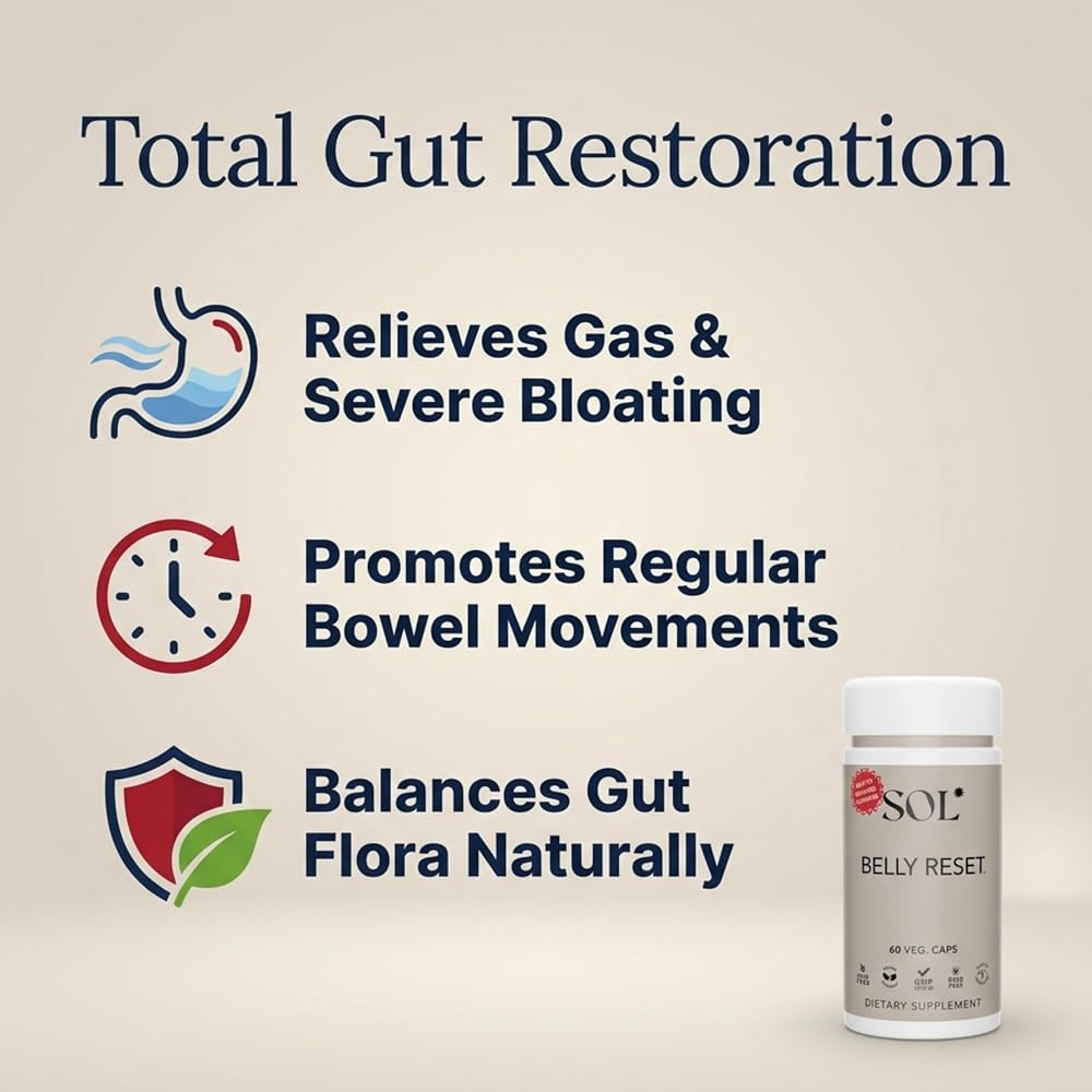 Sol Nutrition Complete Belly Reset Gut Health Support - 60 Capsules - image 3