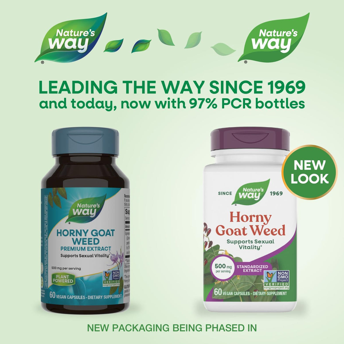 Nature's Way Horny Goat Weed 500 mg Standardized Extract - 60 Vegan Capsules - image 2