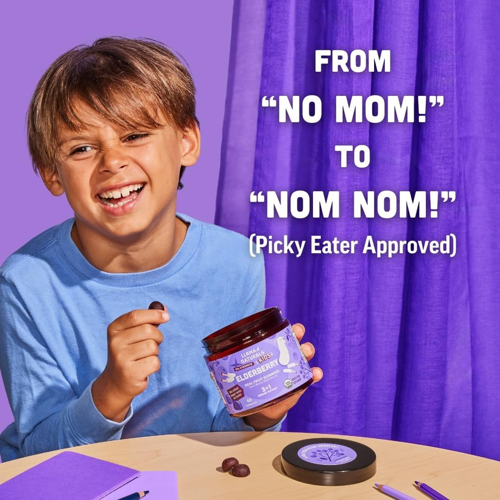 Llama Naturals Elderberry Gummies for Kids Immune Support - 60 Ct - image 3
