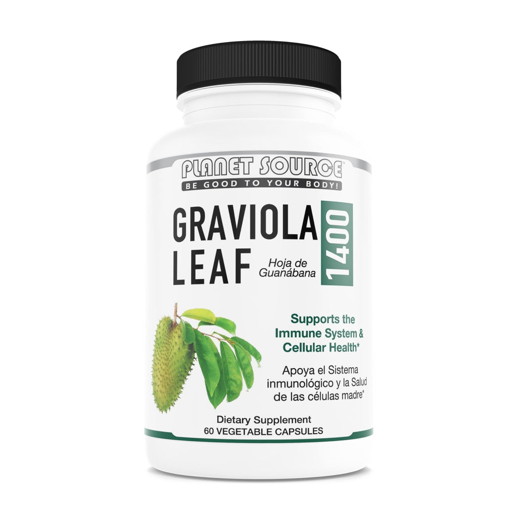 Planet Source Graviola Leaf 1400mg - 60 Vegetarian Capsules