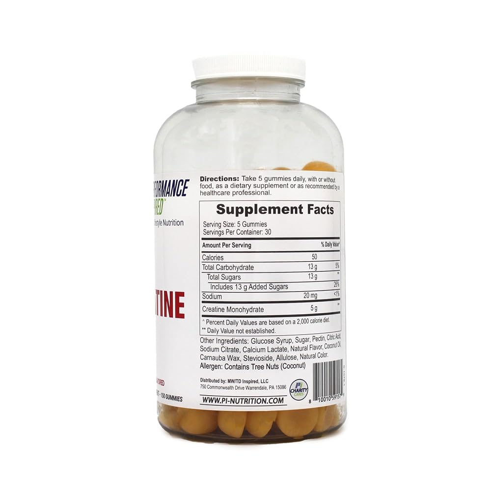 PERFORMANCE INSPIRED Creatine Gummies Lemon 5G - 150 Count - image 2