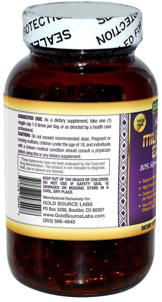 Gold Source Labs Organic Milk Thistle Capsules Liver Support - 180 Capsules - image 2