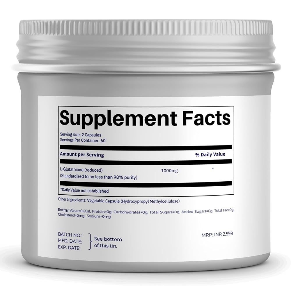 FOLIUS LABS Ultra High Strength L-Glutathione 98% Supplement