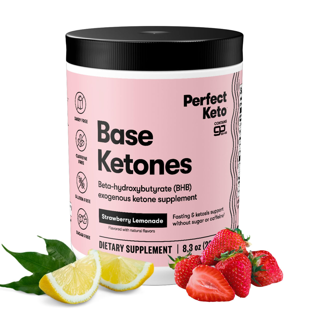 Perfect Keto Exogenous Ketones Powder Strawberry Lemonade - 8.3 oz