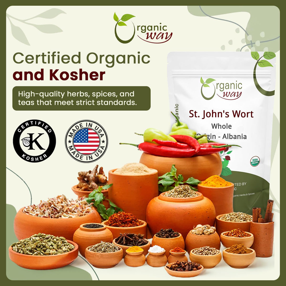 Organic Way St. John's Wort Whole - Herbal Tea - Origin Albania