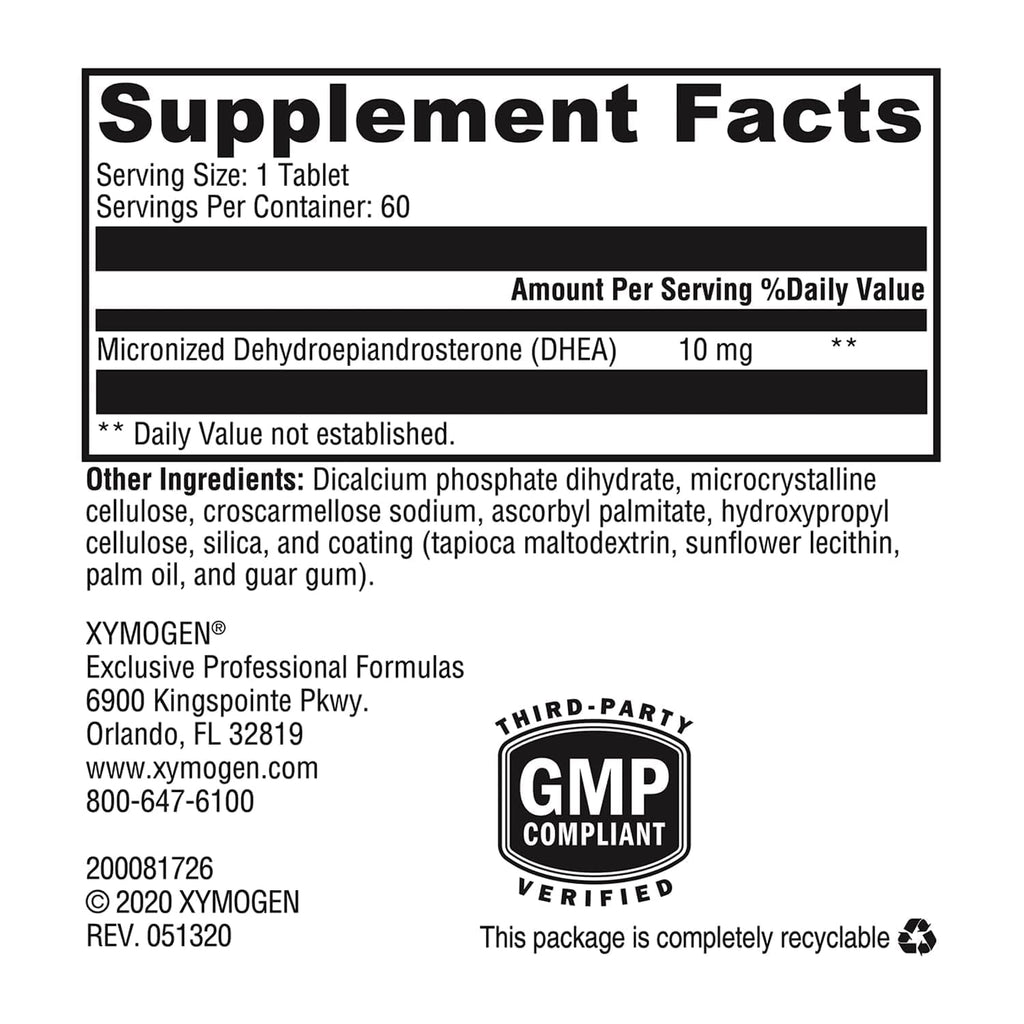 XYMOGEN DHEA Micronized Hormone Support - 60 Tablets - image 2