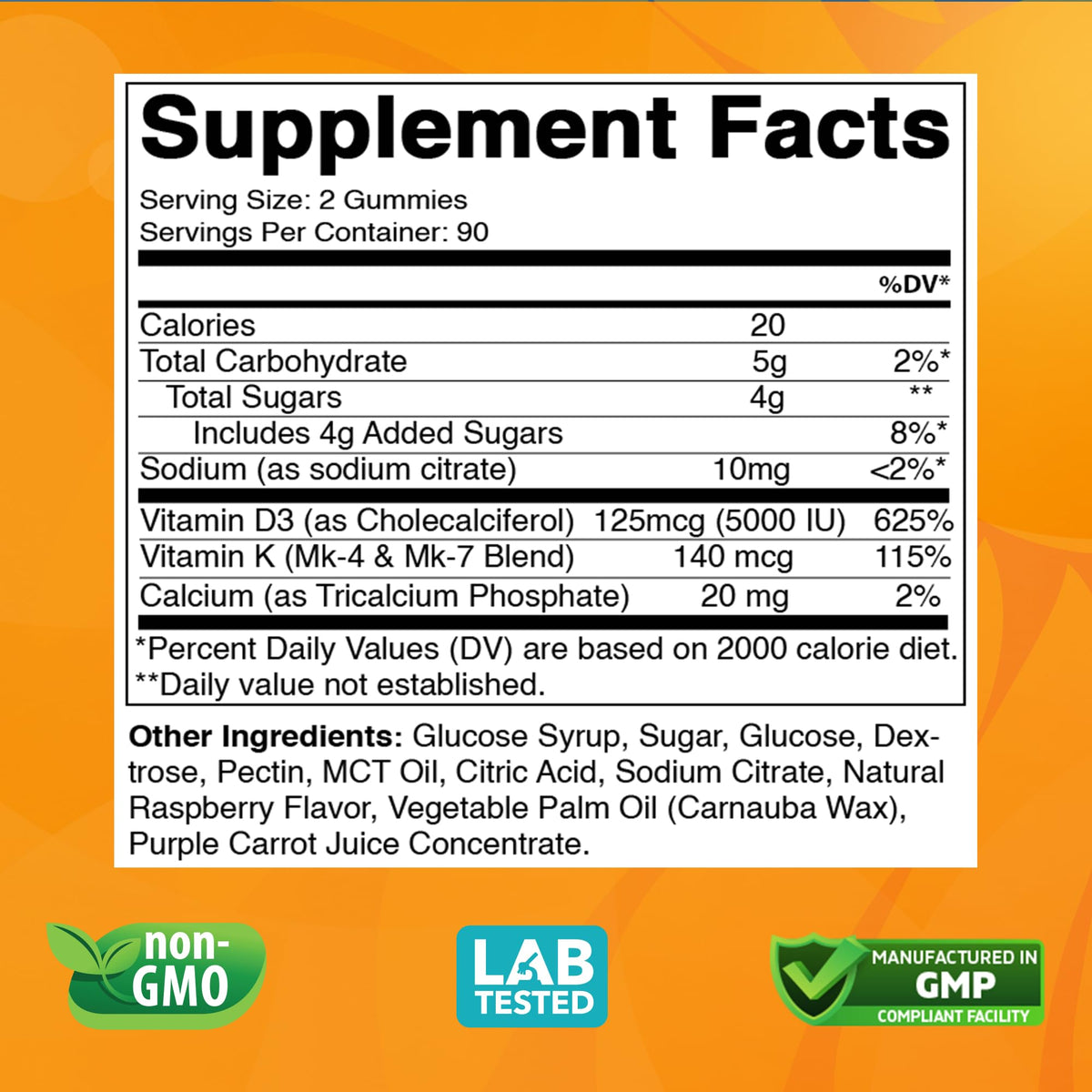 Vitabod Vitamin D3 + K2 Gummies for Bone & Heart Health - 180 Gummies - image 2