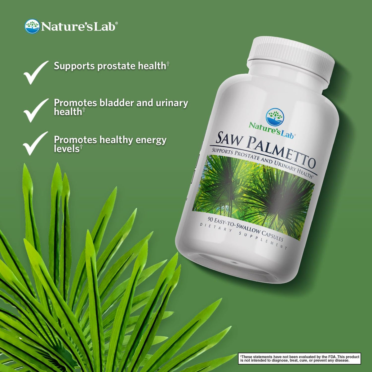 Nature's Lab Saw Palmetto 450mg - 90 Capsules - image 2