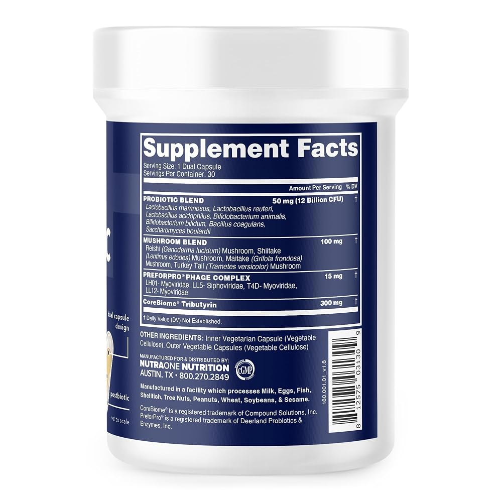 NutraOne ProbioticOne+ 12 Billion CFU Gut Health - 30 Capsules - image 2
