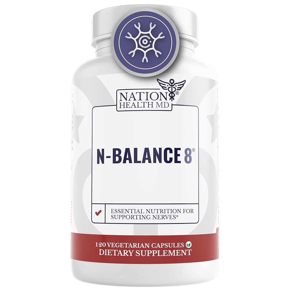 NATION HEALTH MD N-Balance 8 Nerve Support Supplement - 120 Capsules