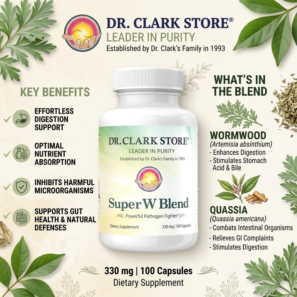 Dr Clark Super-W Wormwood Blend 330mg - 100 Capsules - image 4