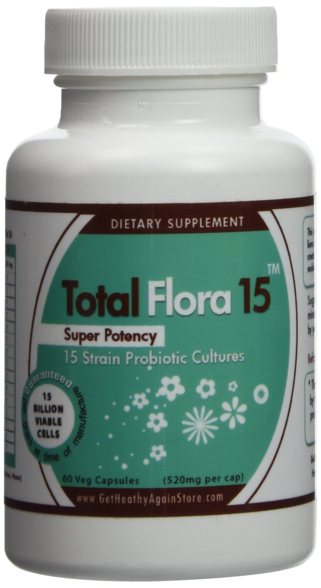 Get Healthy Again Total Flora 15 Probiotic - 60 Vegetarian Capsules