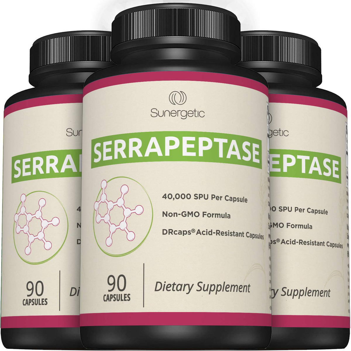 Sunergetic Serrapeptase Enzyme 40,000 SPU - 90 Capsules - image 5