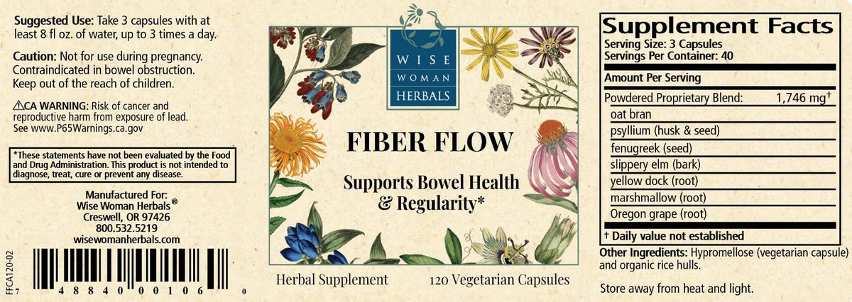 Wise Woman Herbals Fiber Flow Herbal Fiber Supplement - 120 Capsules - image 5