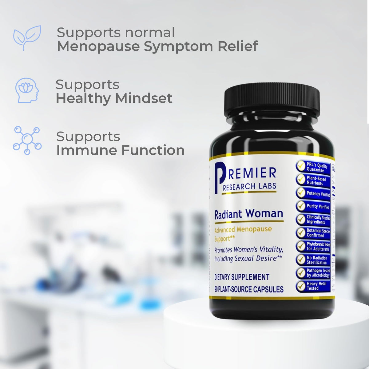 Premier Research Labs Radiant Woman Menopause Support - 90 Vegetarian Capsules - image 4