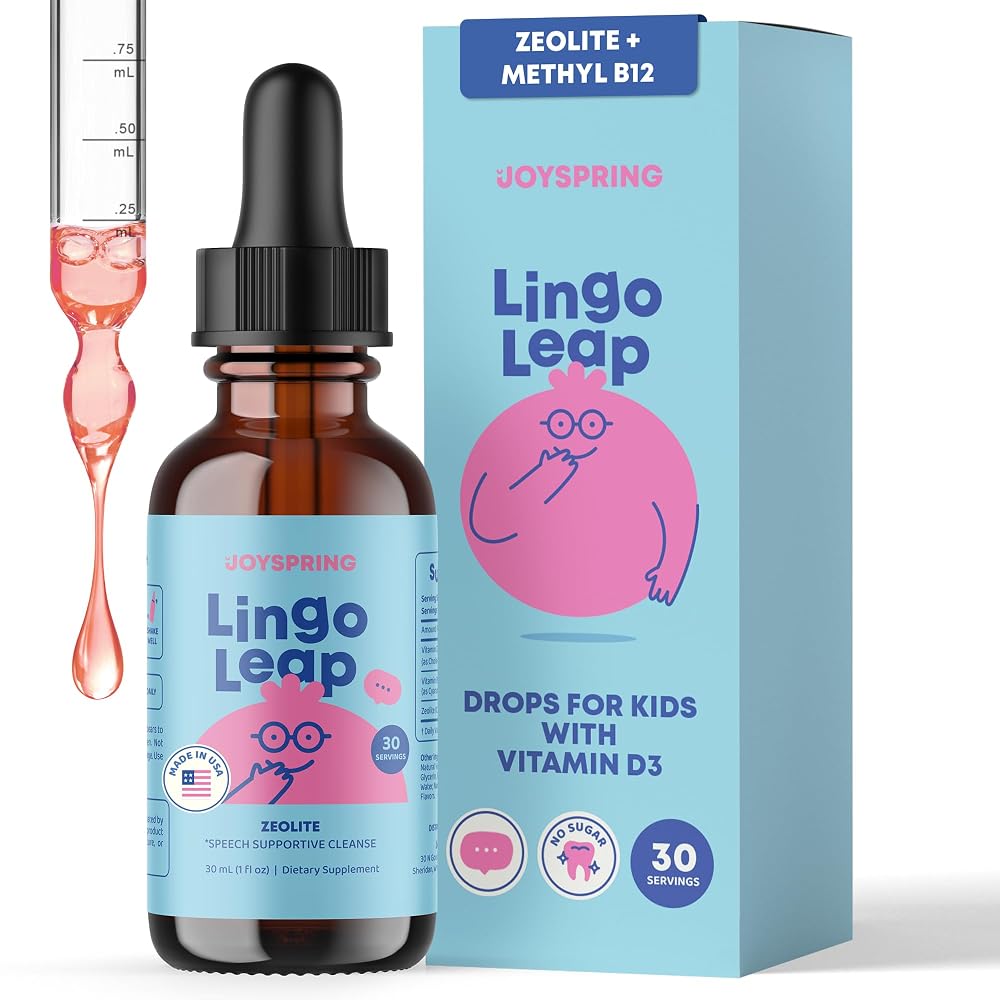 JoySpring LingoLeap Kids Zeolite Drops with B12 and D3 - 30 Servings