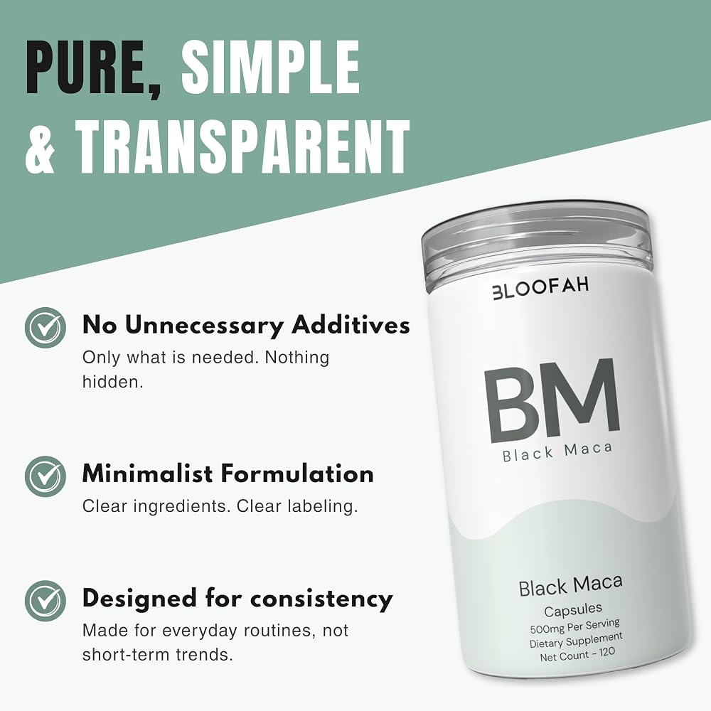 Bloofah BM Black Maca Capsules 500mg - 120 Count - image 6