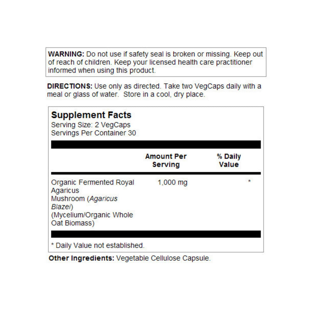 SOLARAY Fermented Royal Agaricus Mushroom 500 mg - 60 Vegetarian Capsules - image 3