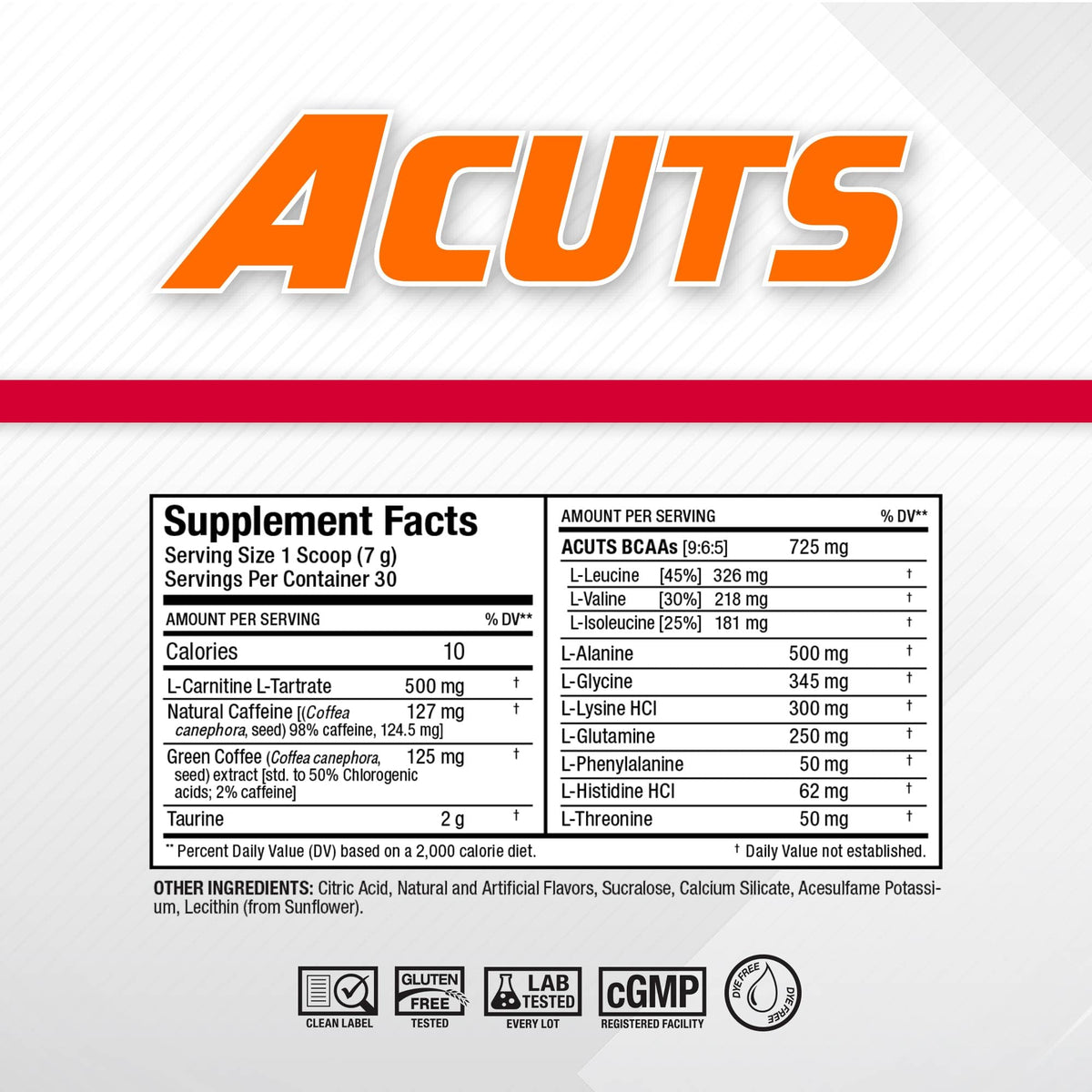 ALLMAX ACUTS Amino Energy Powder, 30 Servings