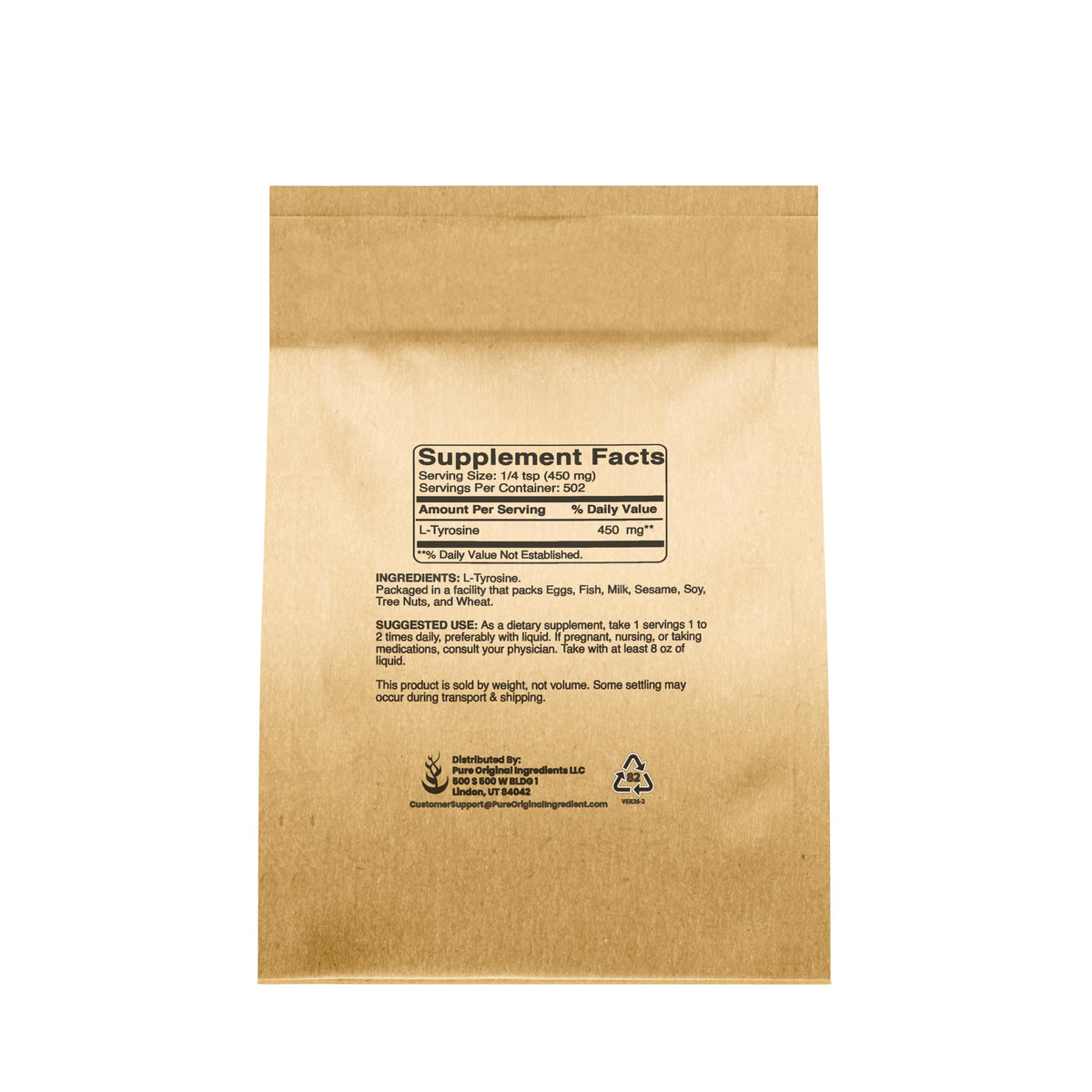 PURE ORIGINAL INGREDIENTS L-Tyrosine Powder Supplement