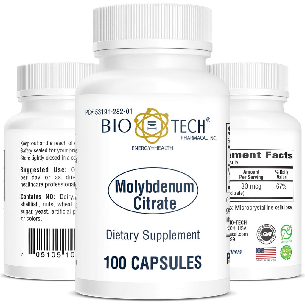 Bio-Tech Pharmacal Molybdenum Citrate Trace Mineral - 100 Tablets