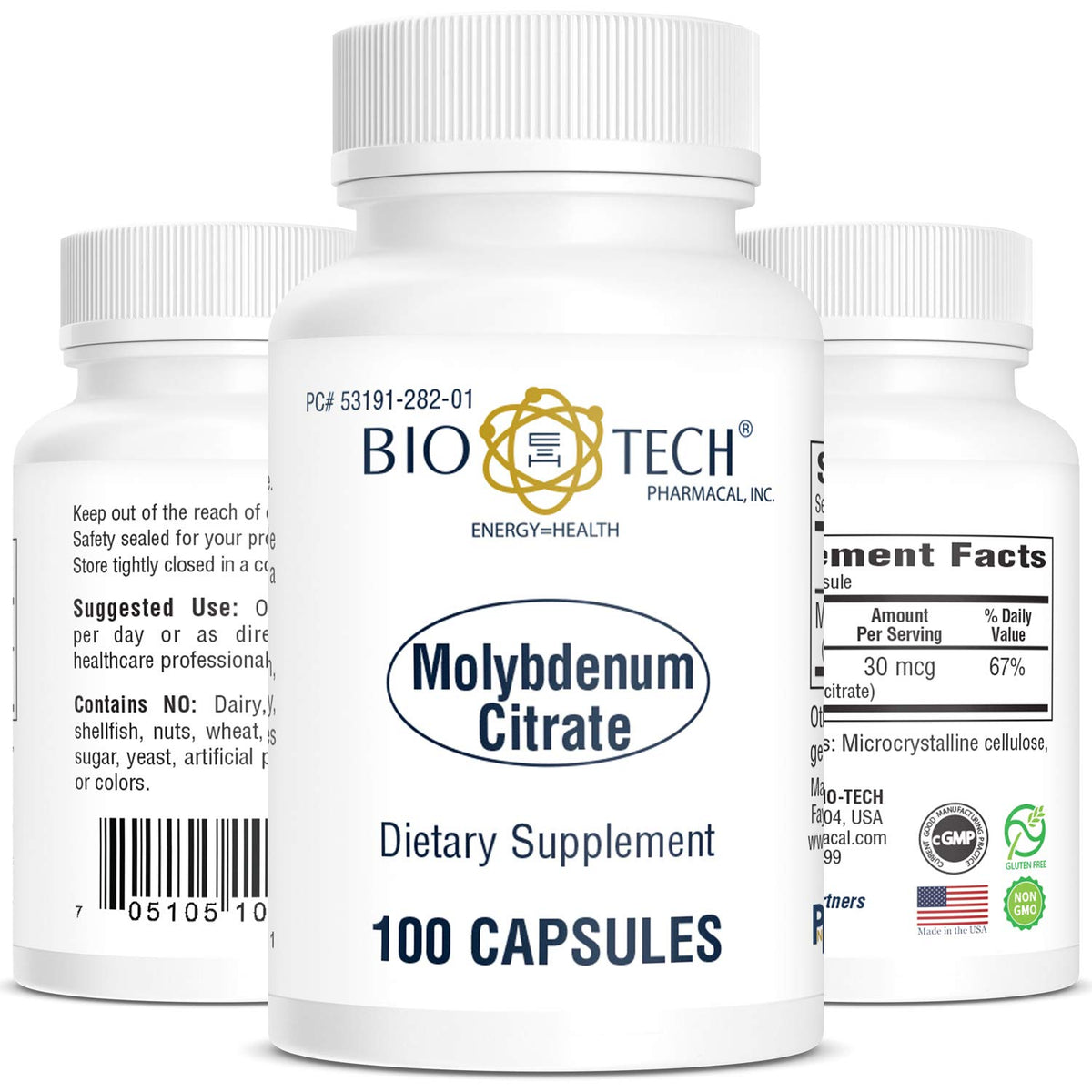 Bio-Tech Pharmacal Molybdenum Citrate Trace Mineral - 100 Tablets