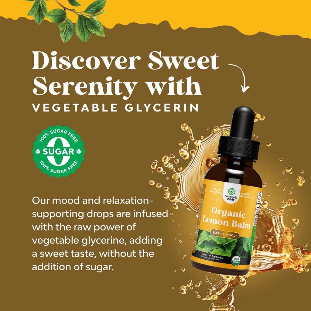 Natures Craft Organic Lemon Balm Leaf Liquid Extract for Immune