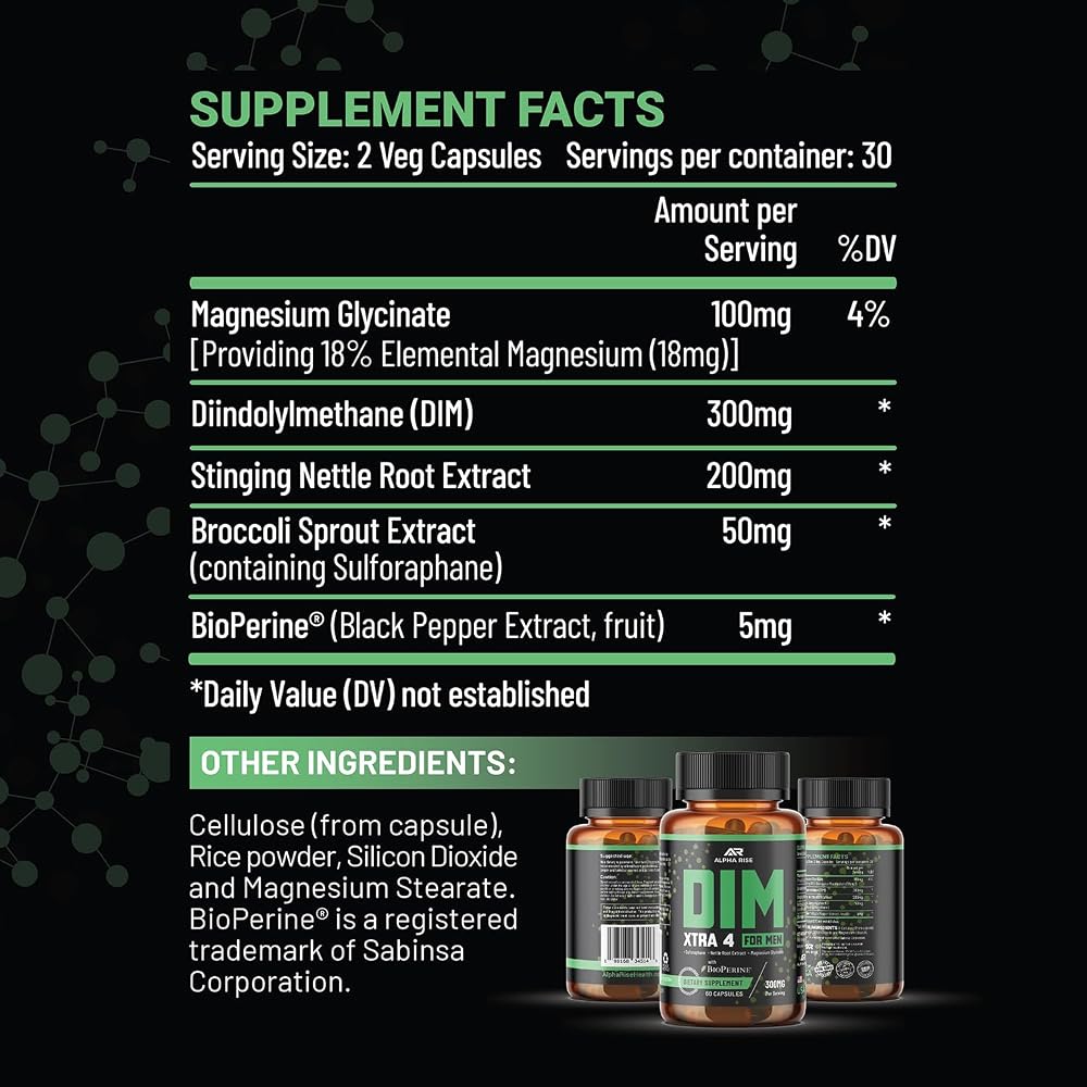 ALPHA RISE DIM Supplement for Men Hormonal Balance - 60 Capsules - image 5