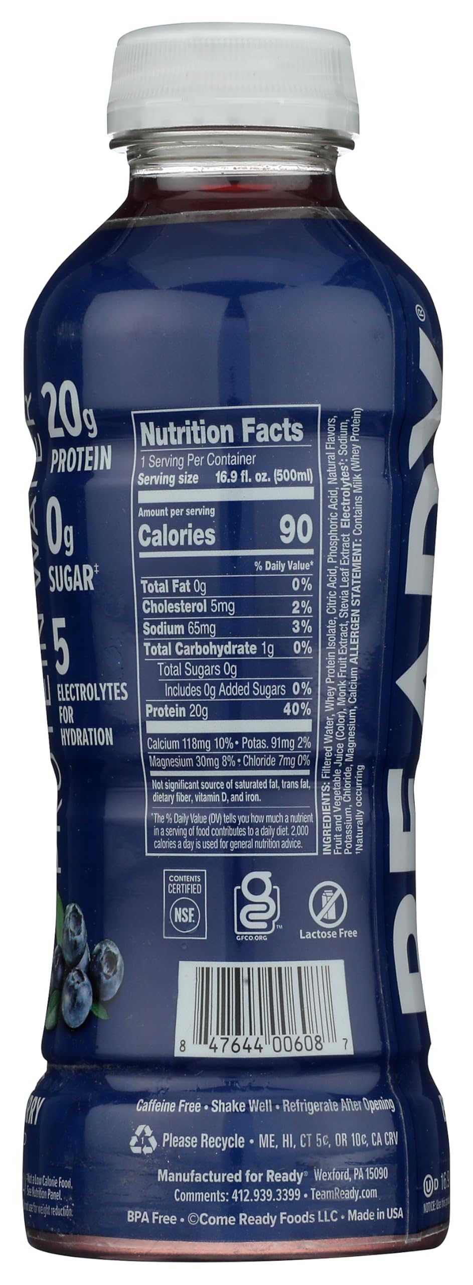 Come Ready Protein Water Blueberry - 16.9 Fl Oz - image 5