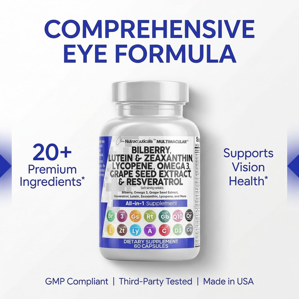 Clean Nutraceuticals Eye Vitamins with Lutein - 60 Capsules - image 8