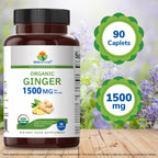 Brieofood Organic Ginger 1500mg - 90 Vegetarian Tablets - image 6