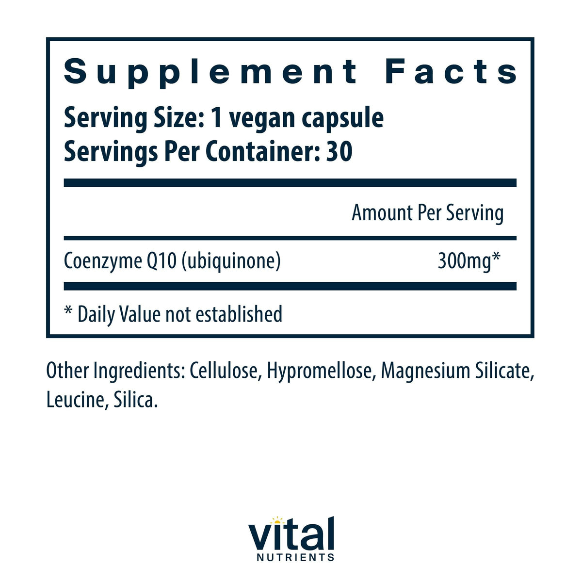 Vital Nutrients CoQ10 300mg Heart Health - 30 Capsules - image 2