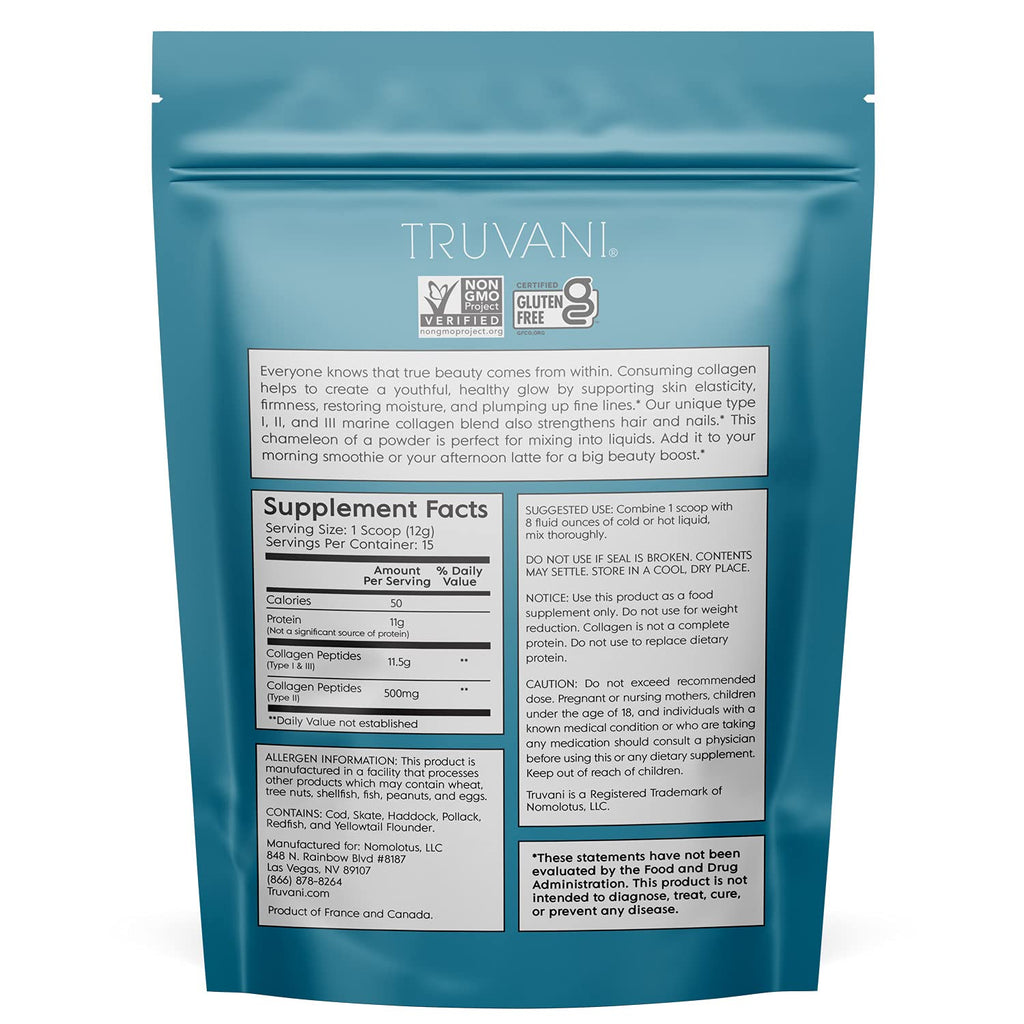 Truvani Wild Caught Hydrolyzed Marine Collagen Powder - 15 Servings - image 2