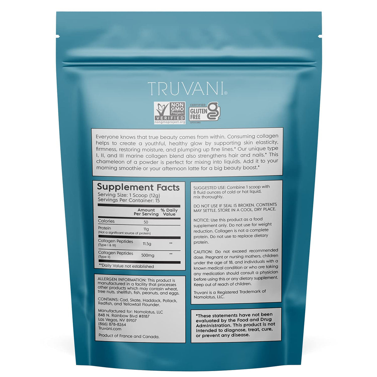 Truvani Wild Caught Hydrolyzed Marine Collagen Powder - 15 Servings - image 2