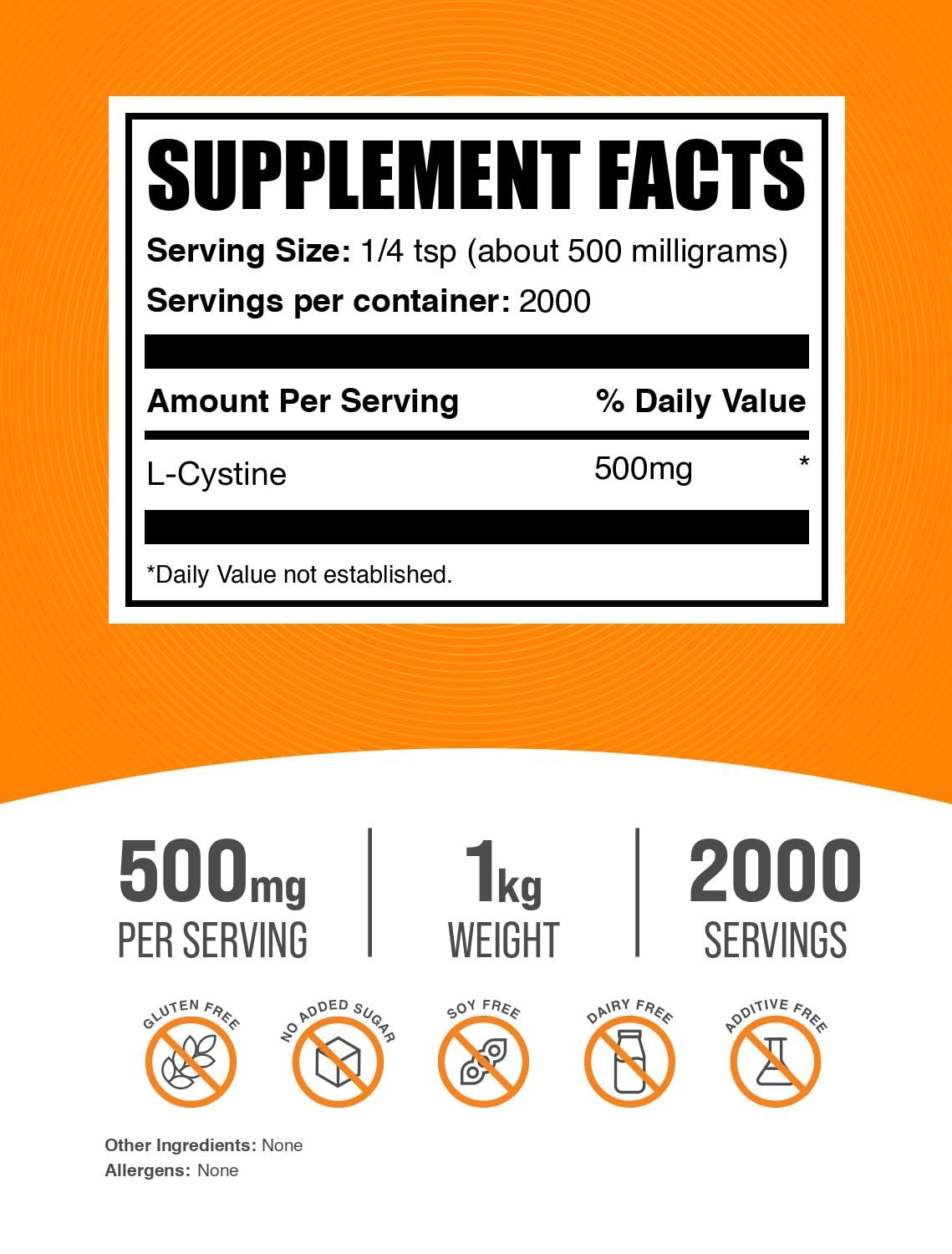BulkSupplements.com L-Cystine Powder, Amino Acid Supplement