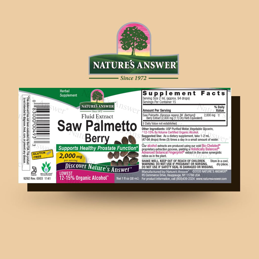 Nature's Answer Saw Palmetto Extract Liquid - 1 Fl Oz - image 2
