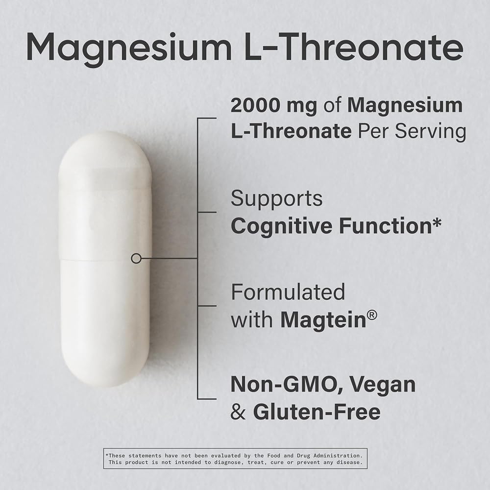 Sports Research Magnesium L-Threonate 2000mg with Magtein - 180 Capsules - image 2