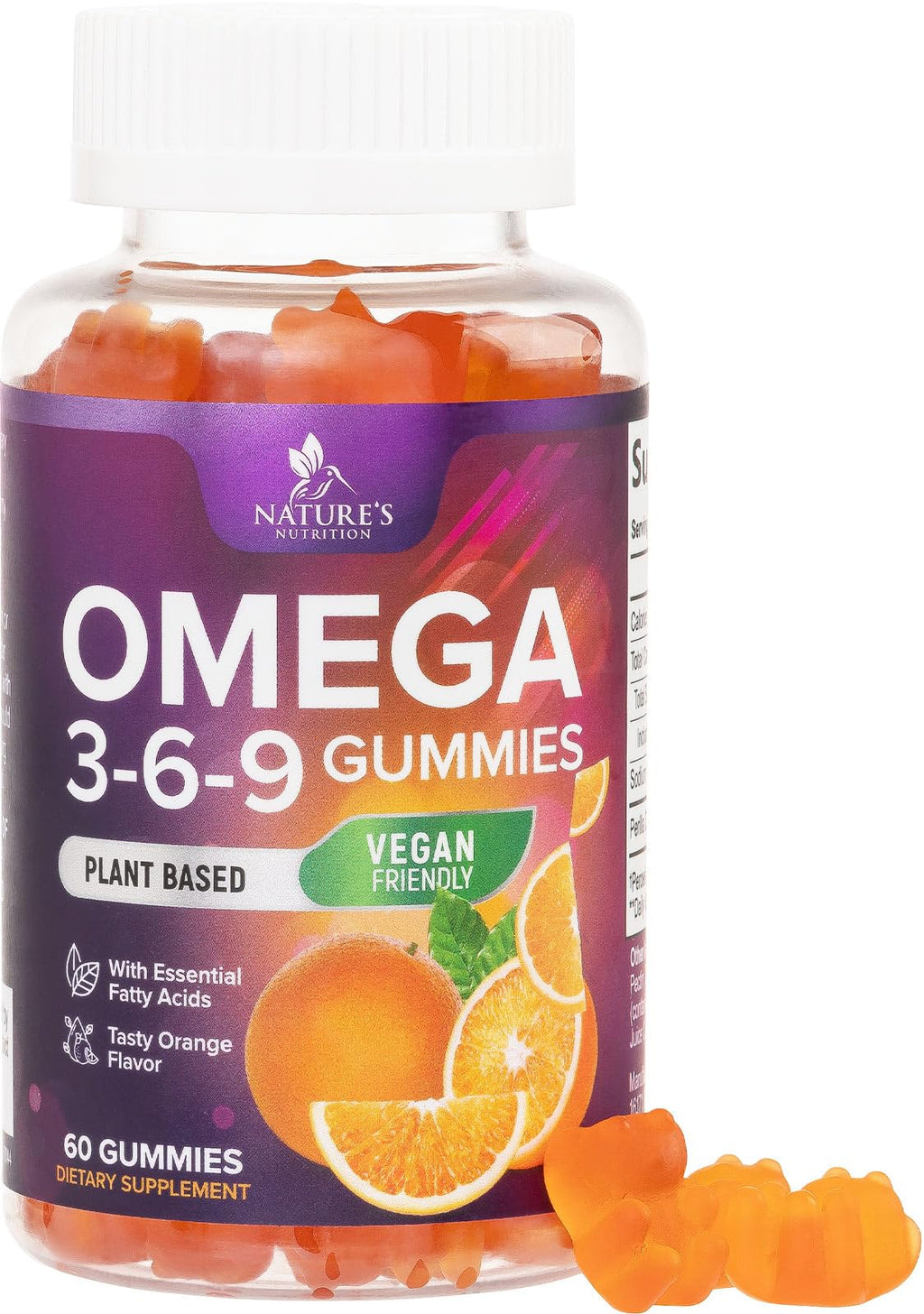 Nature's Nutrition Omega 369 Gummies - Vegan Triple Omega 3