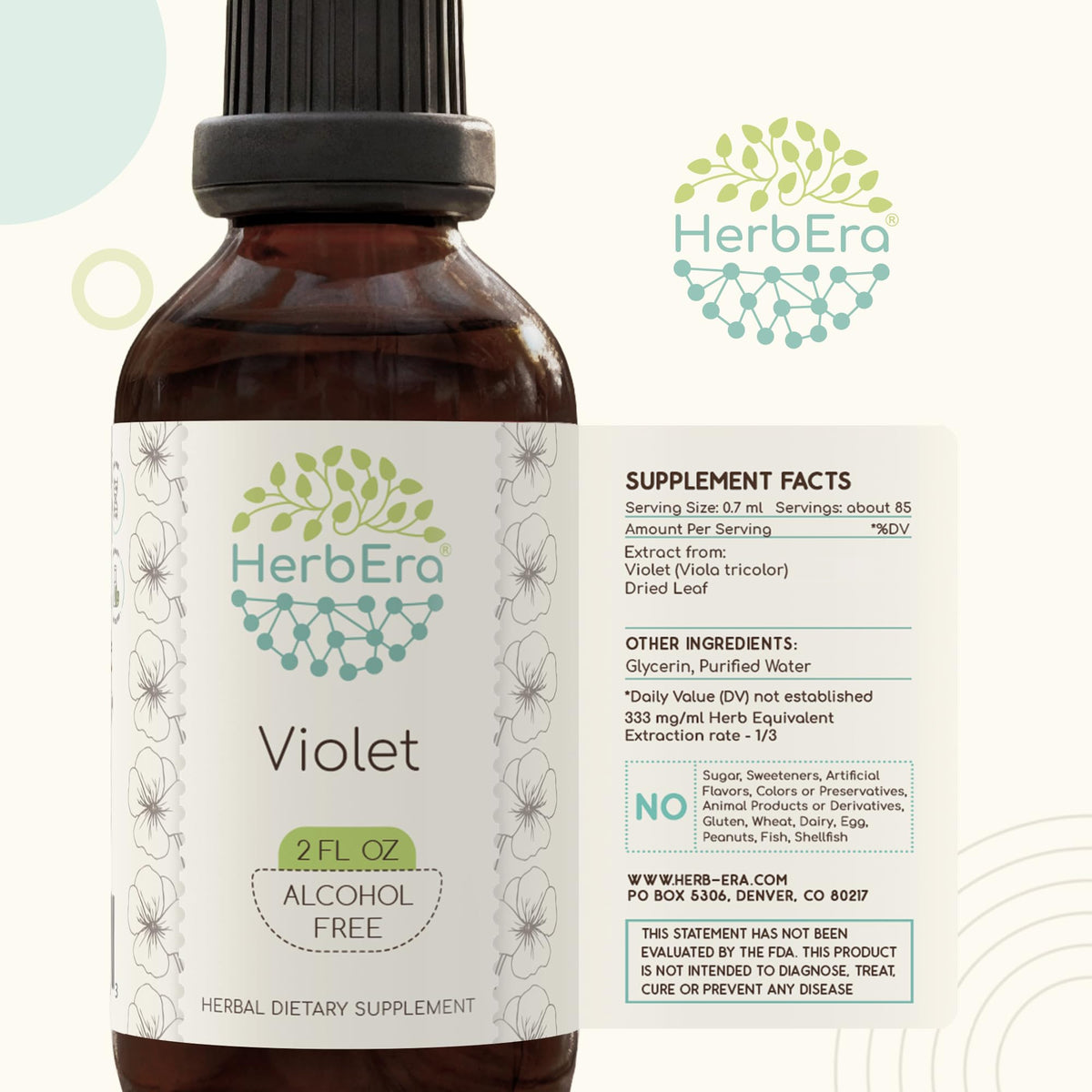 HerbEra Violet Alcohol-Free Herbal Extract Tincture