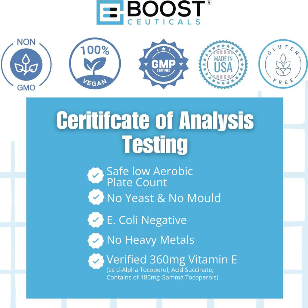 BoostCeuticals Gamma E Vitamin E Supplement 180mg Mixed Tocopherols - image 2