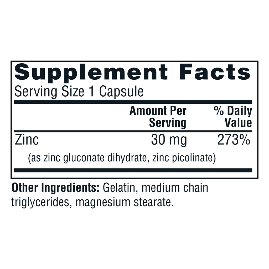 Twinlab Zinc Caps Immune Support 30 mg - 100 Capsules - image 2