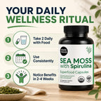 Atlantic Naturals Sea Moss Dietary Supplement - 120 Count Vegetable