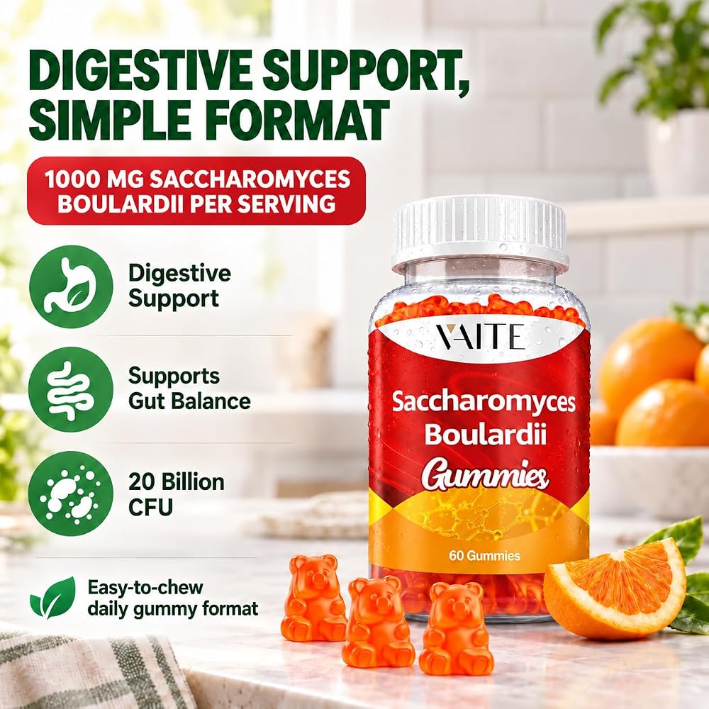 VAITE Saccharomyces Boulardii 500mg Probiotic Gummies - 60 Count - image 2