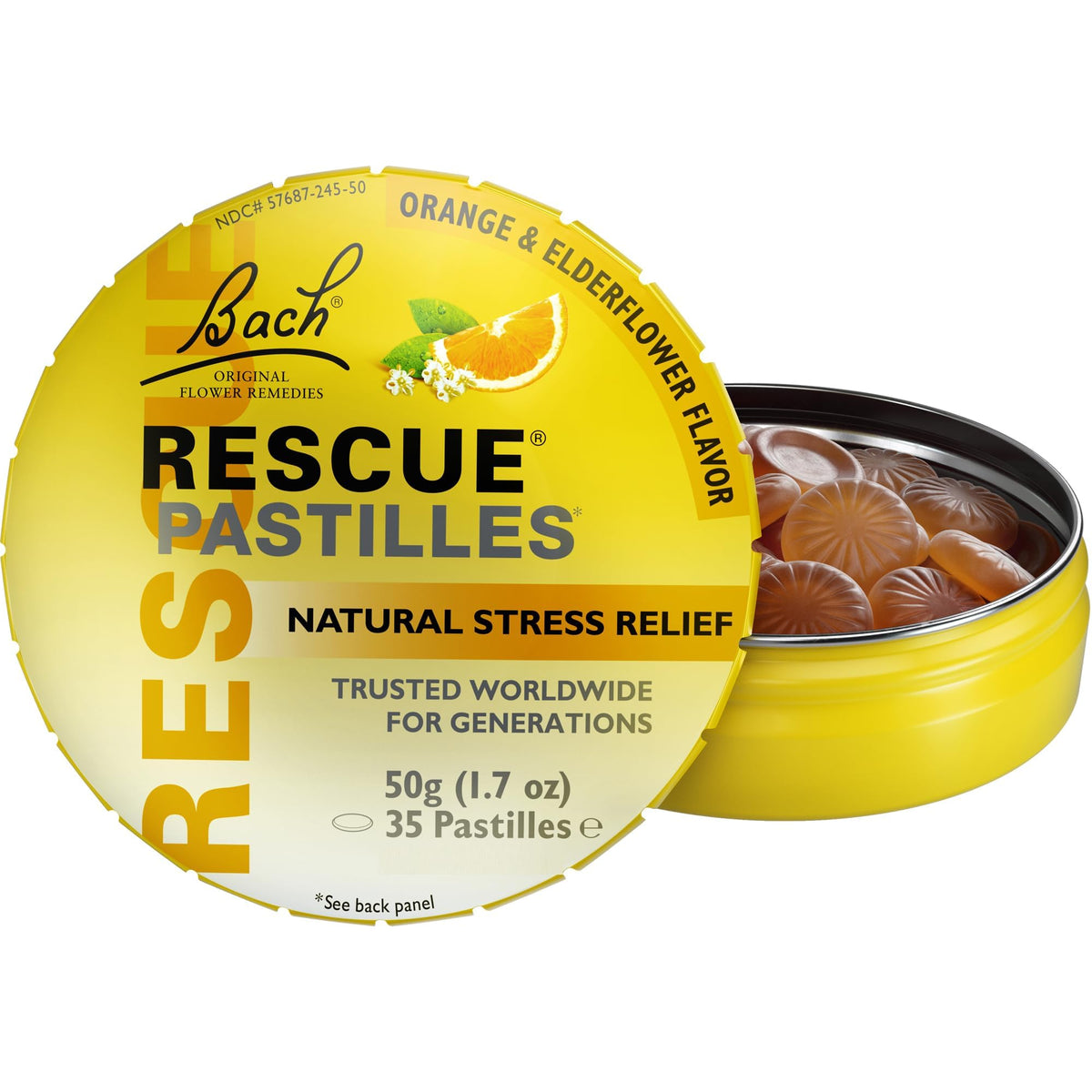 RESCUE Pastilles Orange & Elderflower Stress Relief Lozenges - 35 Count - image 3